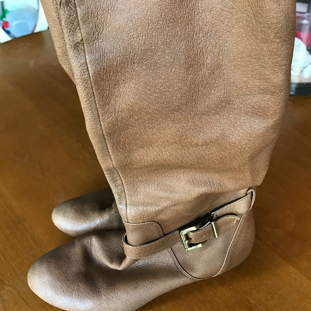 Jessica Simpson Tan Full Length Wedge Boot